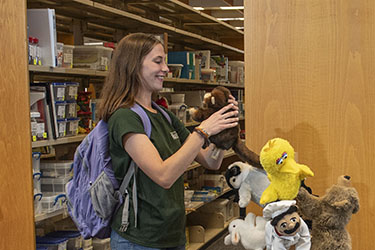 photo of a student in the library