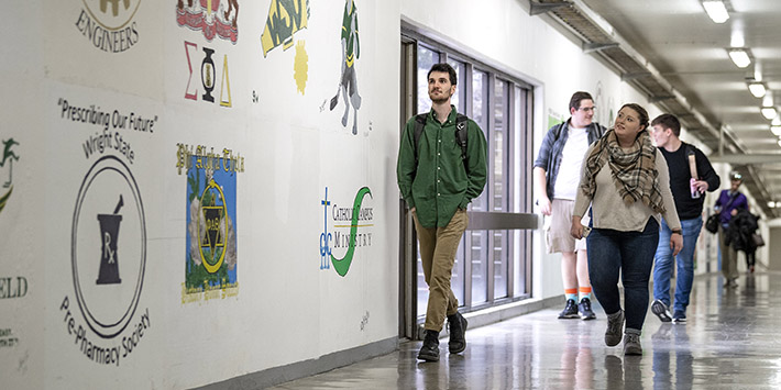photo of students walking in the tunnels