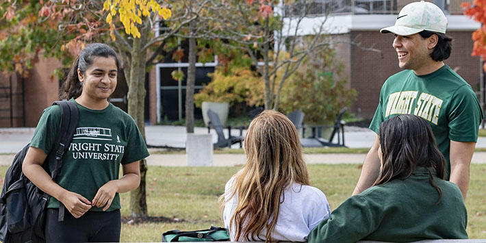 photo of students outside on campus