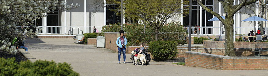 photo of students outside on campus