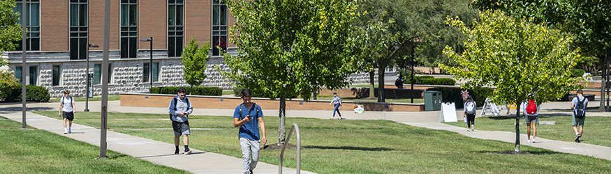 photo of students walking outside on campus