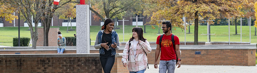 photo of students walking outside on campus