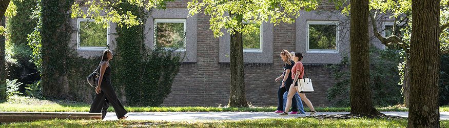 photo of students walking outside on campus