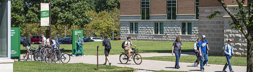 photo of students outside on campus