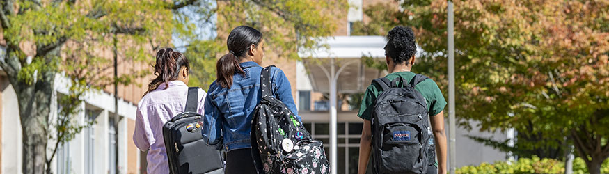 photo of students walking outside on campus