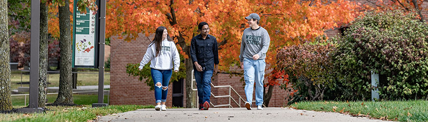 photo of students walking outside on campus