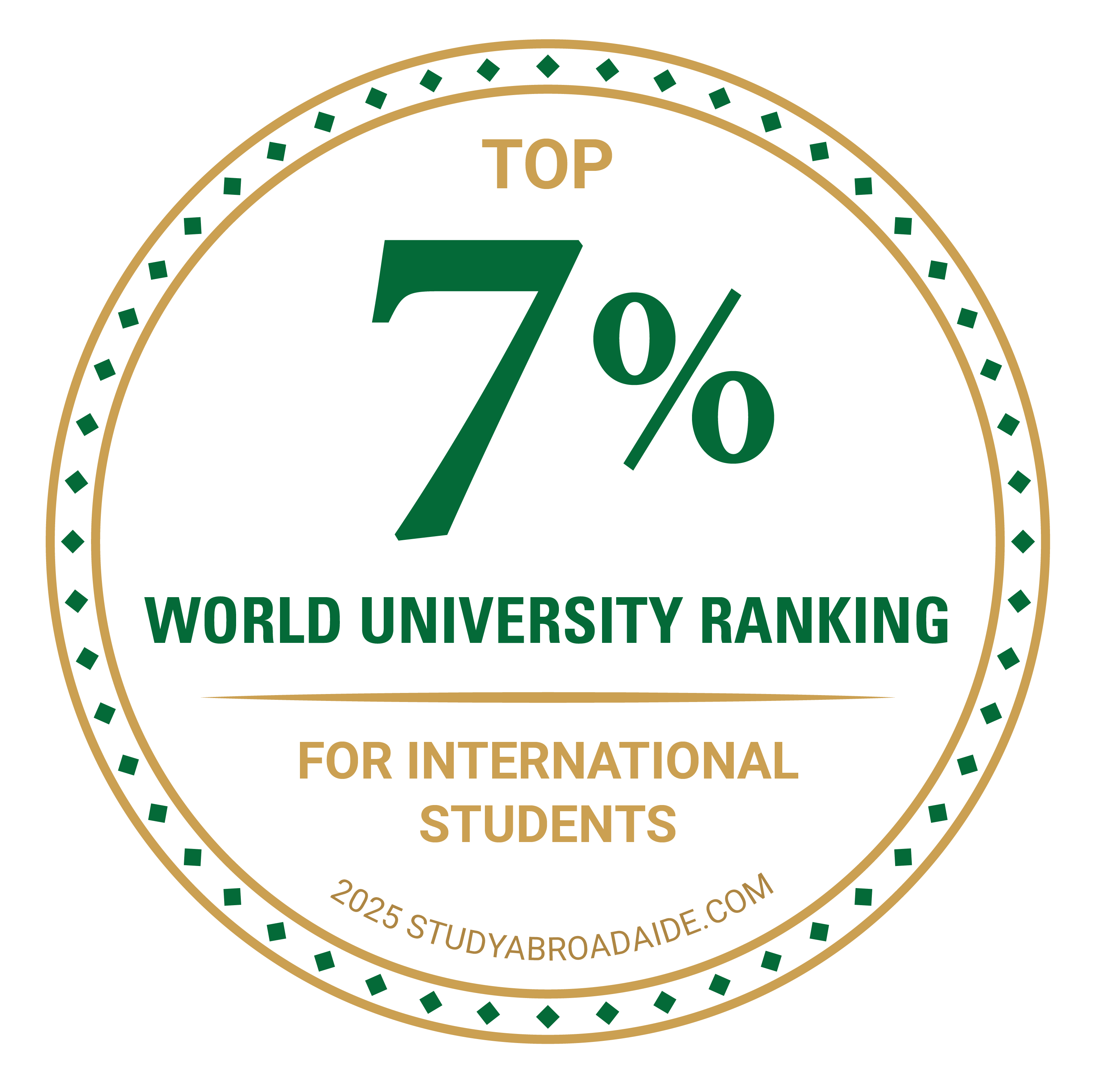 Top 7% in the World for International Students