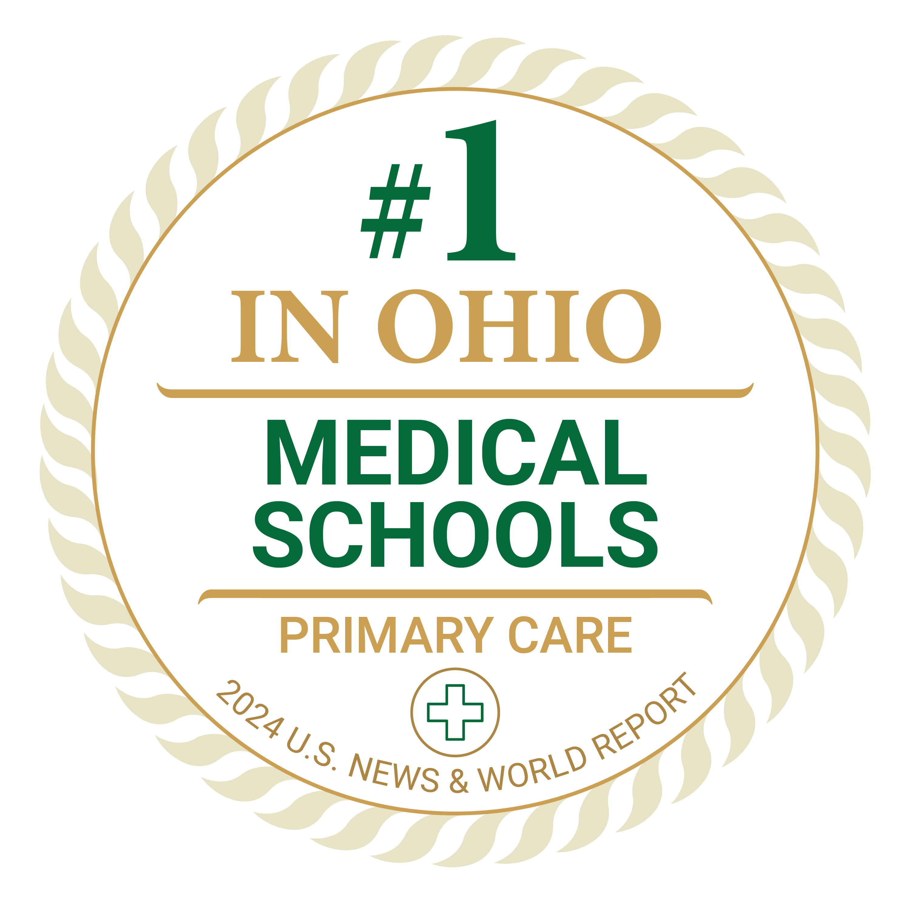 #1 in Ohio Medical Schools Primary Care 2024 U.S. News and World Report