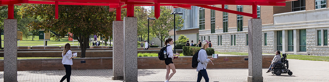 photo of students outside on campus