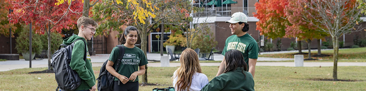 photo of students outside on campus